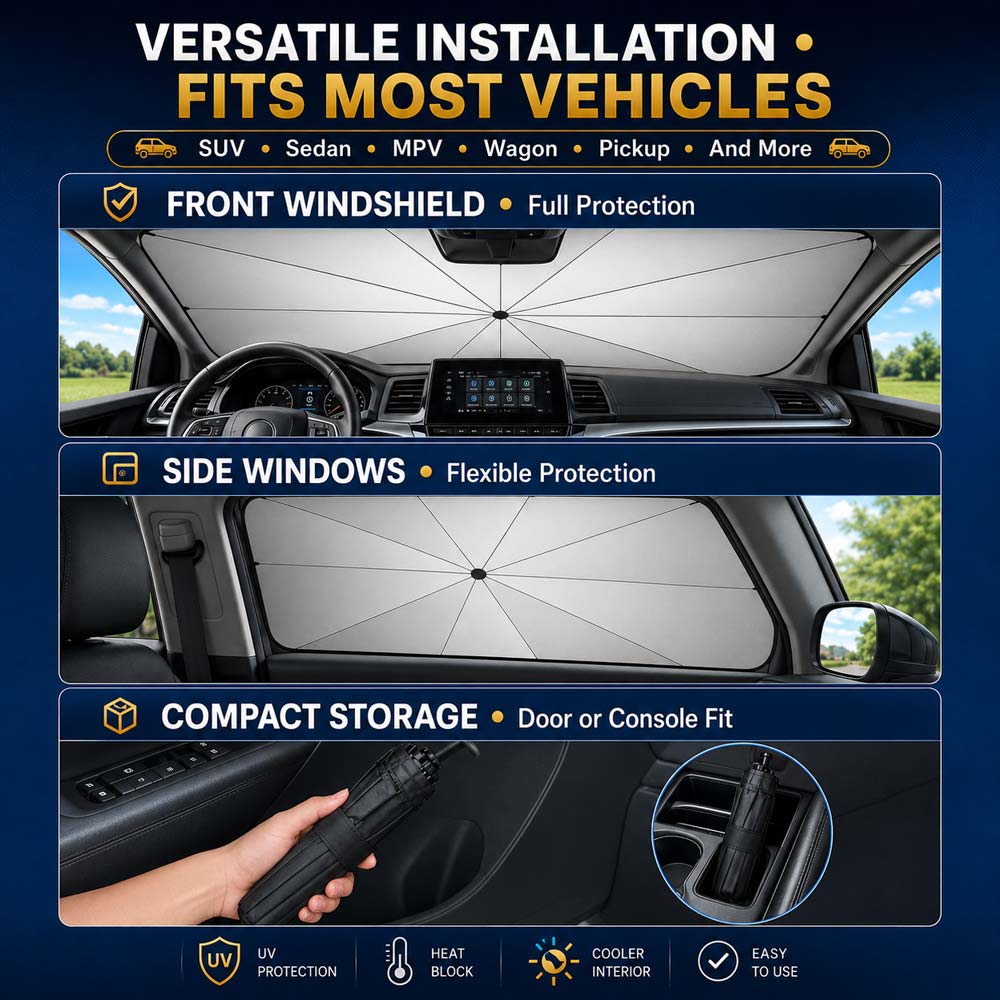 🔥Last Day 50% OFF - Bemloria™ 2026 Upgraded Car Windshield Sun Shade Umbrella