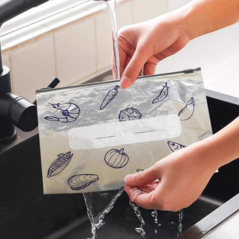 Bemloria™🔥Limited Sale: Buy 2 get 1 free!🍗 🥦Reusable Aluminum Foil Sealable Storage Bags (Offer)