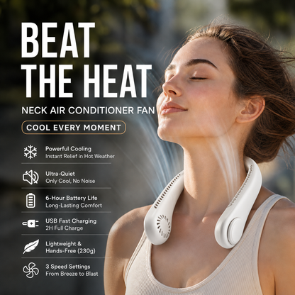 Bemloria™ 🥳 HOT SALE 🥳 50K+ SOLD! 🍃 Neck Air Conditioner Fan – Quiet, Hands-Free Cooling 😎🌬️