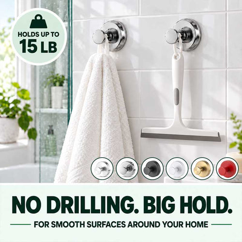 🧼Twist & Lock Suction Hooks – No-Drill, Damage-Free Hold for Smooth Surfaces