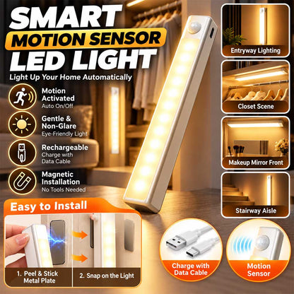 🎁Last Day Special Offer-60% OFF💡Punch-free Smart Sensor Magnetic Rechargeable LED Lights