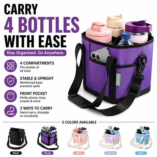 Bemloria™ 4-Bottle Carrier Bag – Stay Organized Anywhere (Copy)
