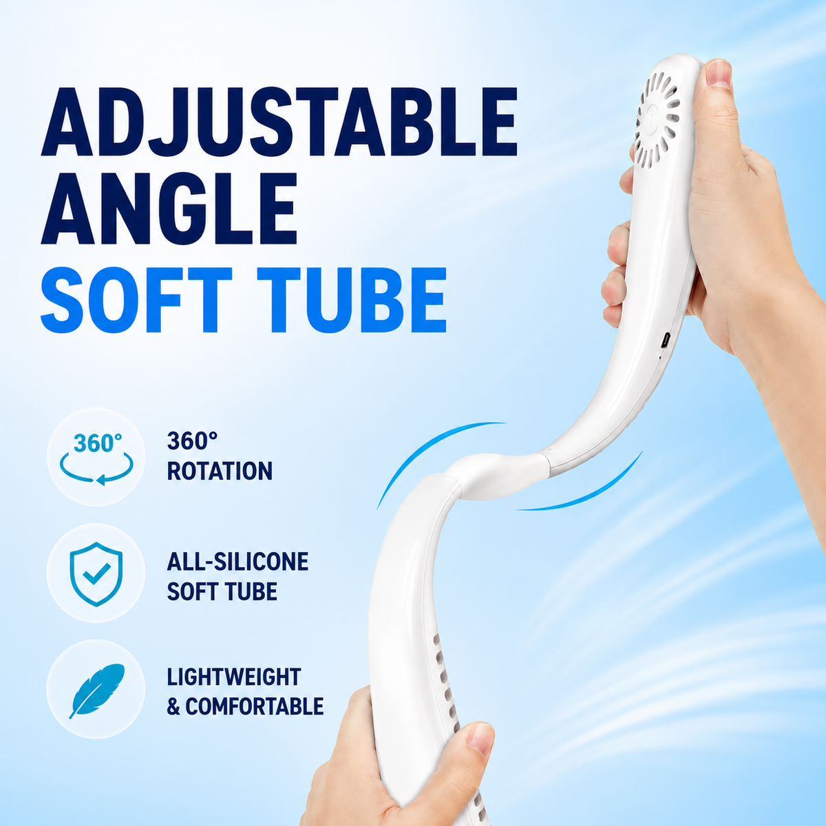 Bemloria™ 🥳 HOT SALE 🥳 50K+ SOLD! 🍃 Neck Air Conditioner Fan – Quiet, Hands-Free Cooling 😎🌬️