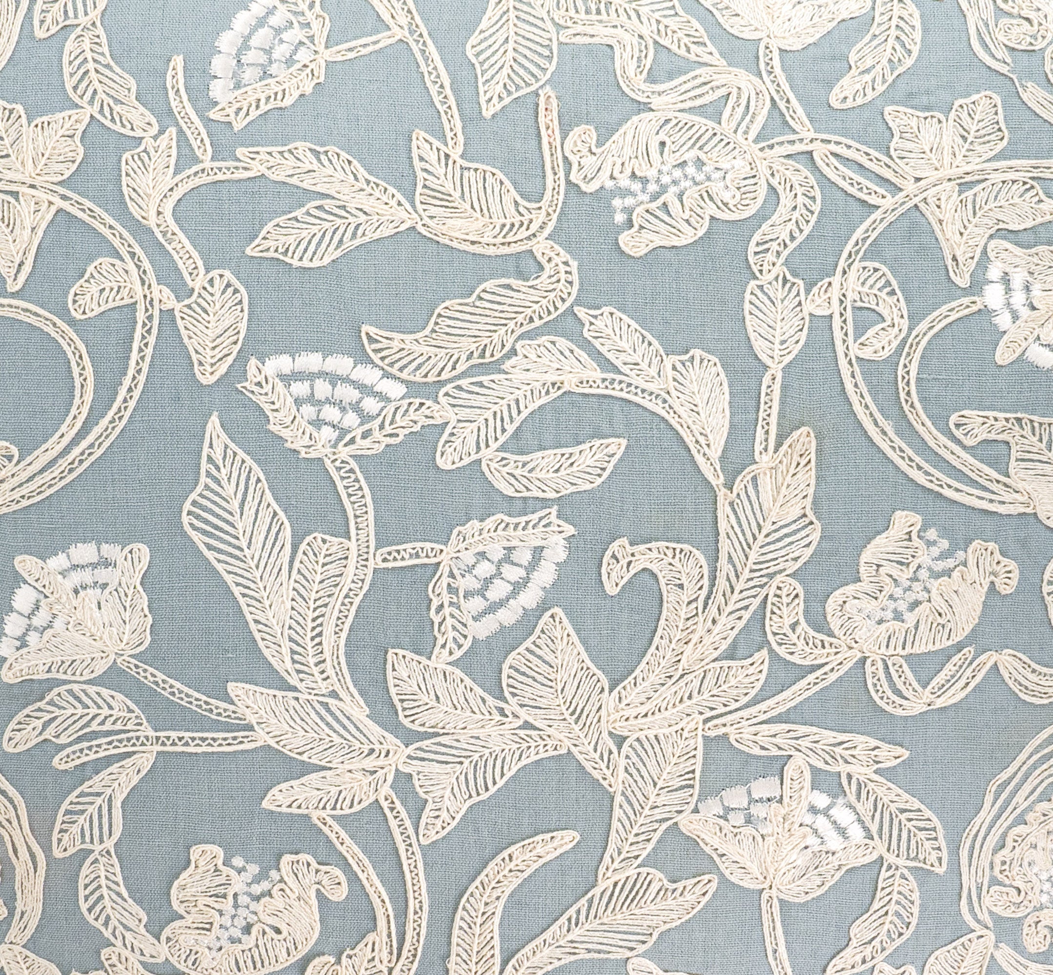 Deauville Embroidered Linen Pillow Cover, 18 x 18