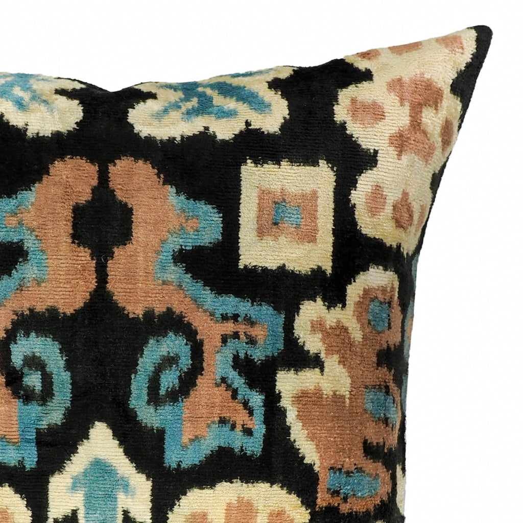 Eden Silk Velvet Ikat Throw Pillow Cover, 20 x 20
