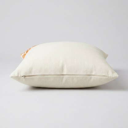 Ivory linen back of the pillow cover with concealed zip