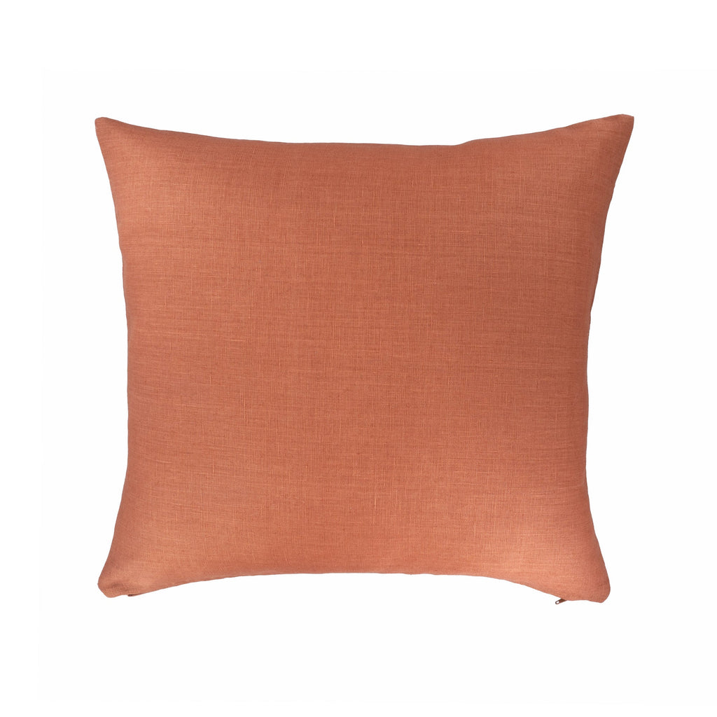 Orange Linen Pillow Cover with Gold Embroidery , 20 x 20