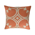 Orange Linen Pillow Cover with Gold Embroidery , 20 x 20