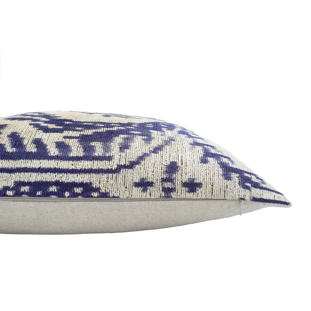 Palms Silk Velvet Ikat Pillow Cover, 20" X 20"