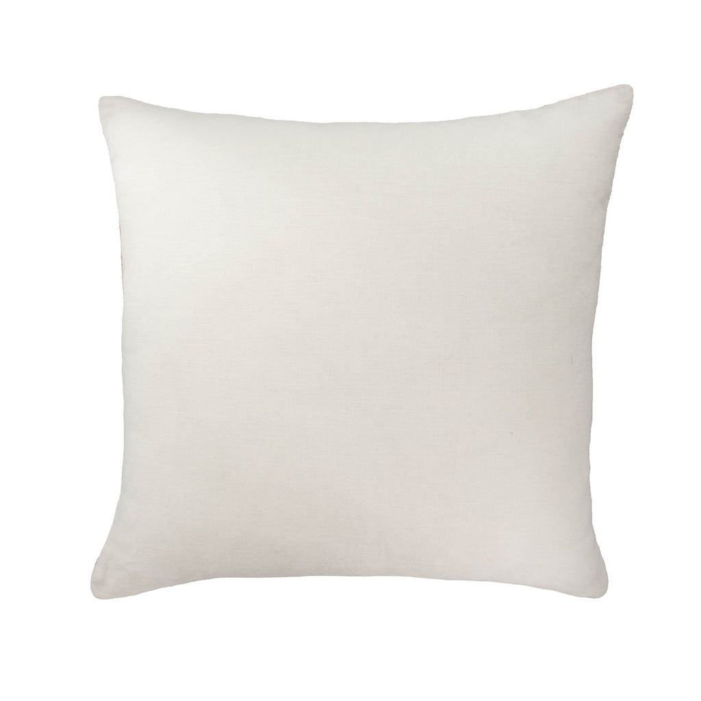 Orange Peacock Embroidered Pillow Cover, 19 x 19
