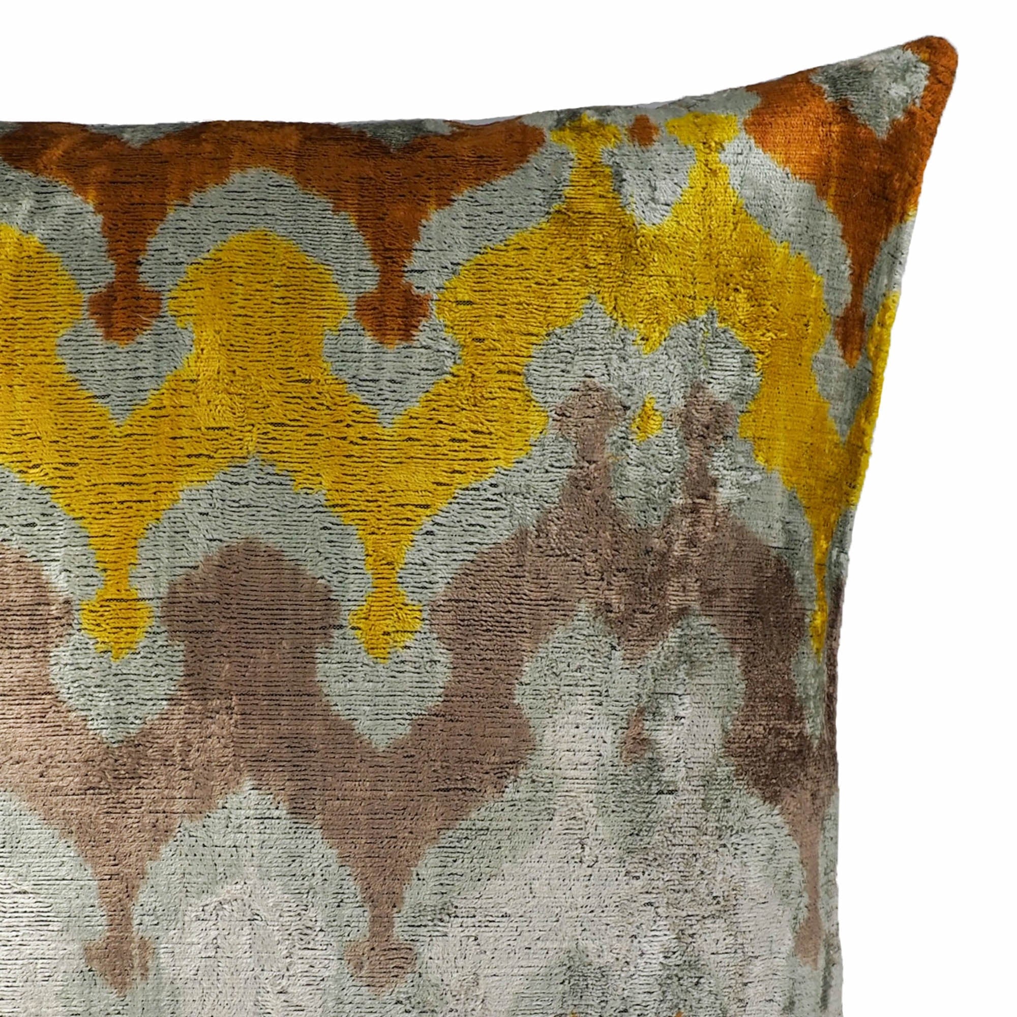 River Silk Velvet Ikat Throw Pillow Cover, 20 x 20