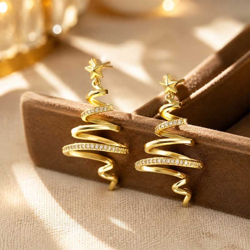 🎄 Christmas Must-Have ✨ Sparkling Tree Earrings – Perfect Holiday Gift🎁